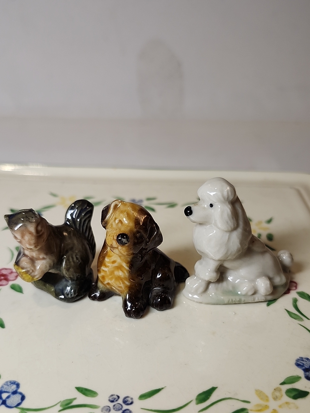 Wade England Ceramic Small Pets Figurine Set - Brown, Black, White